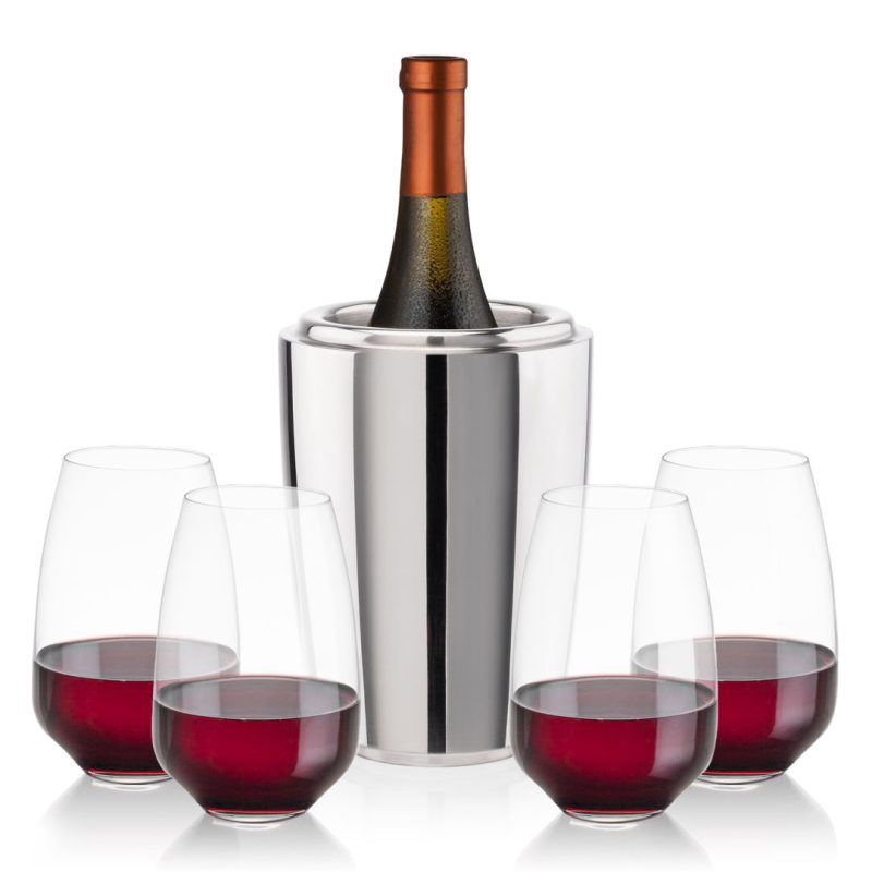 Pescara Wine Cooler & Oldham Stemless Wine Set - 5