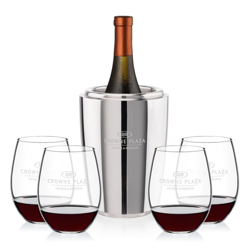 Pescara Wine Cooler & RIEDEL Stemless Wine Set - 2