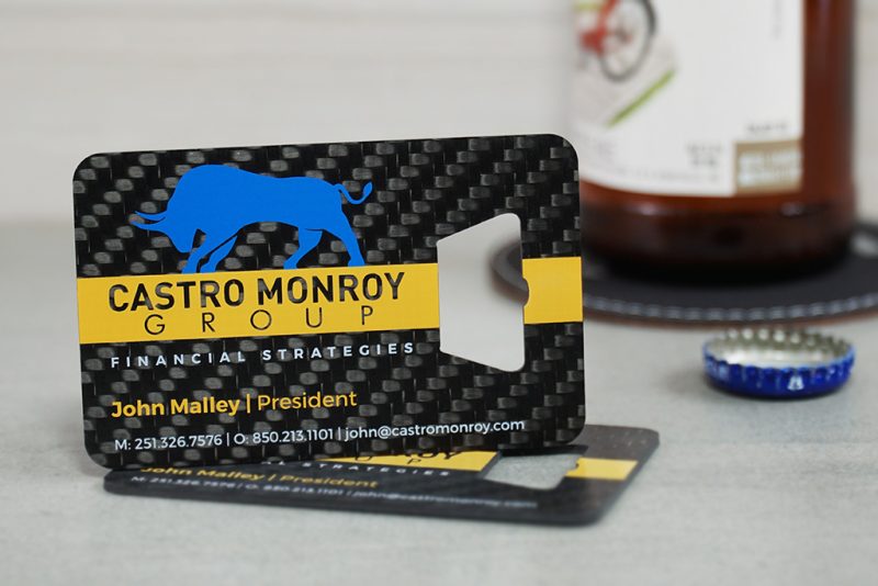 Carbon Fiber Bottle Opener Business Cards - 5