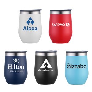 12 Oz. Double Wall Wine Mug w/Clear Lid