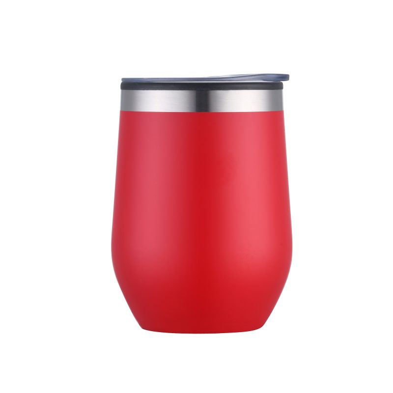 12 Oz. Double Wall Wine Mug w/Clear Lid - 4