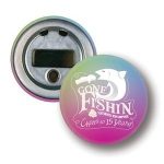 2.25" Round Celluloid Button Bottle Opener w/Magnet - 1