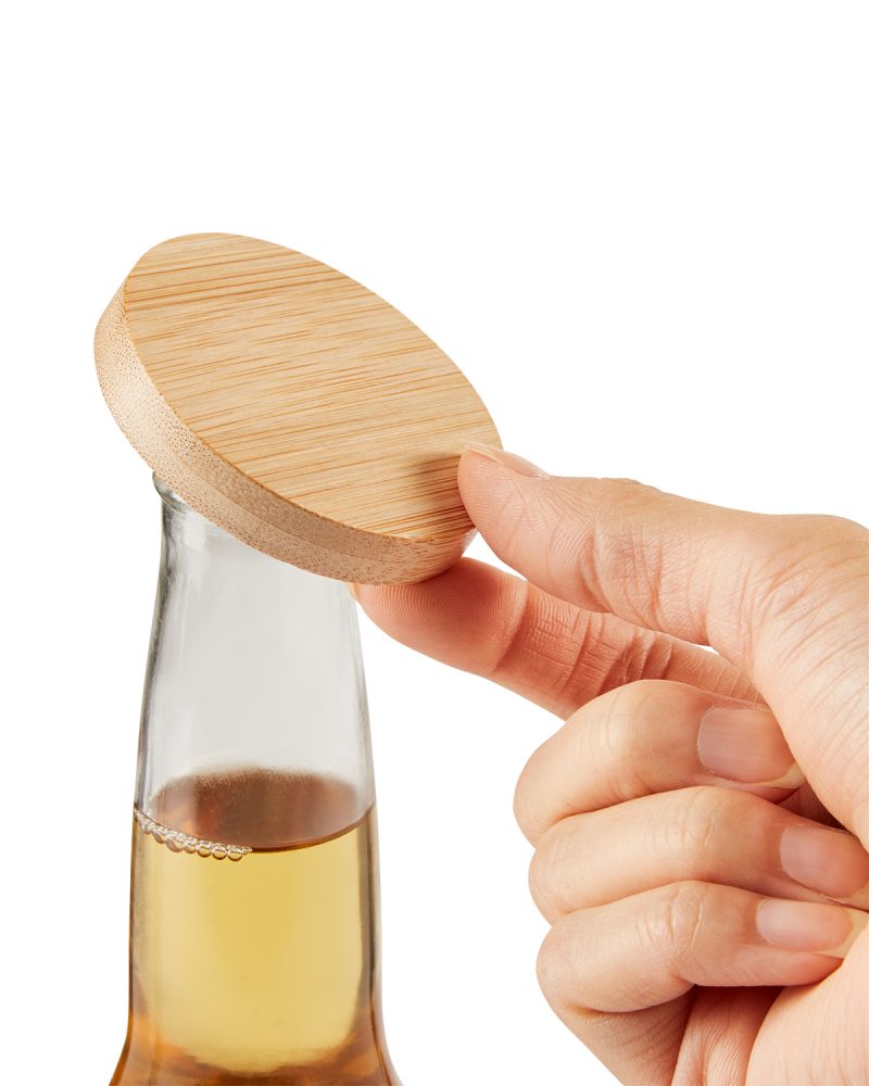 Bamboo Bottle Opener With Magnet - 1