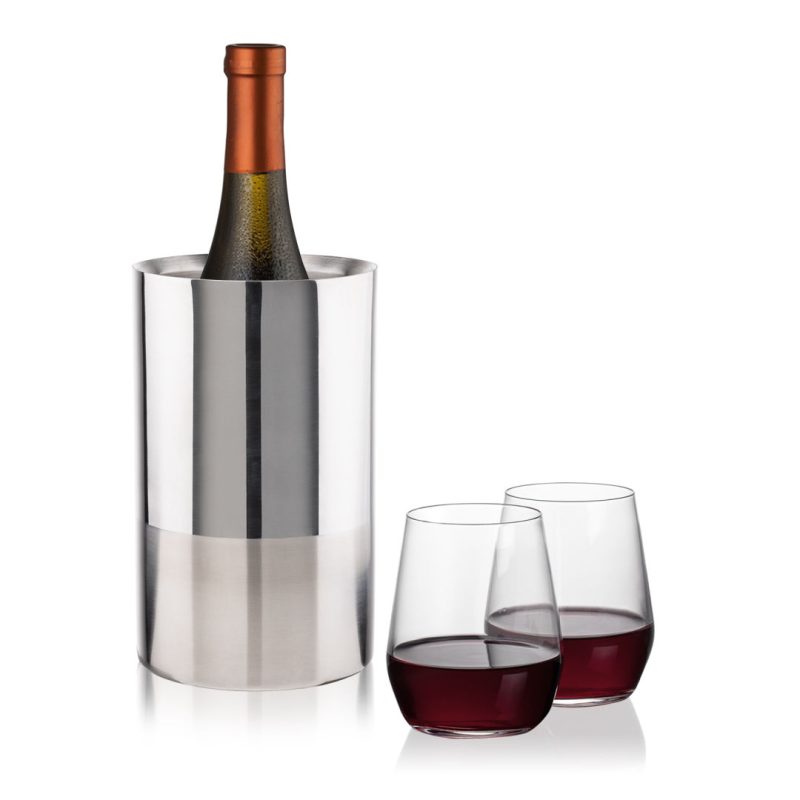 Catania Wine Cooler & Germain Stemless Wine Set - 4