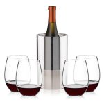 Catania Wine Cooler & RIEDEL Stemless Wine Set - 5