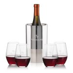 Catania Wine Cooler & Vale Stemless Wine Set - 2