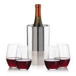 Catania Wine Cooler & Vale Stemless Wine Set - 5