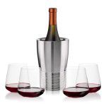 Genoa Wine Cooler & Breckland Stemless Wine Set - 5