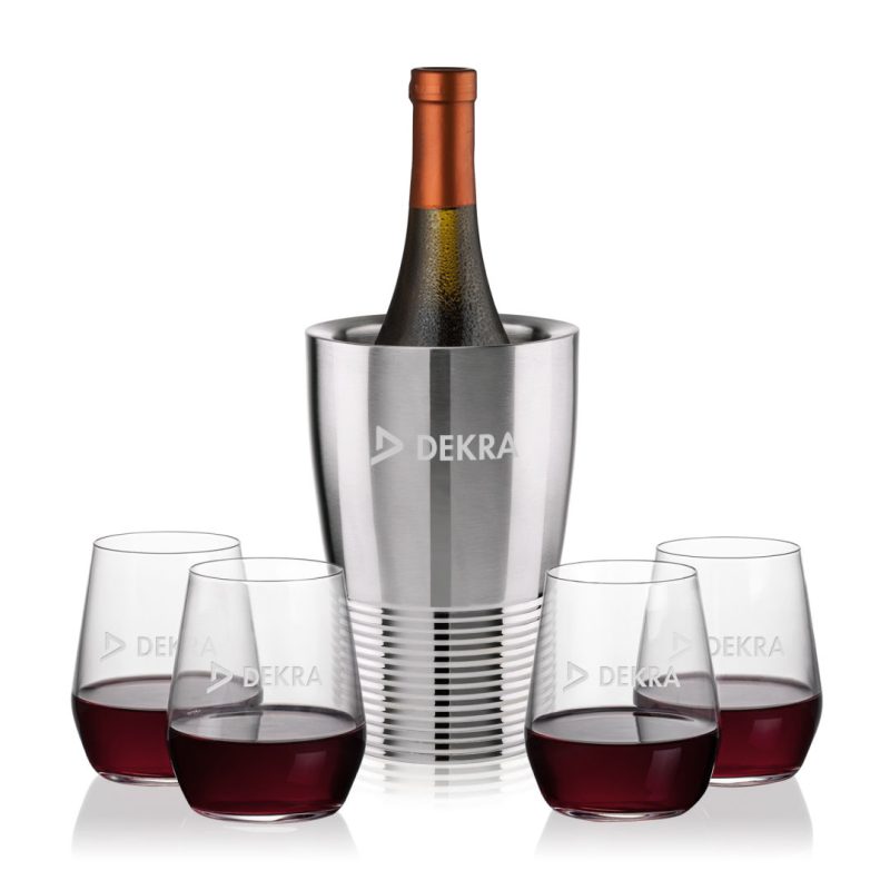 Genoa Wine Cooler & Germain Stemless Wine Set - 2