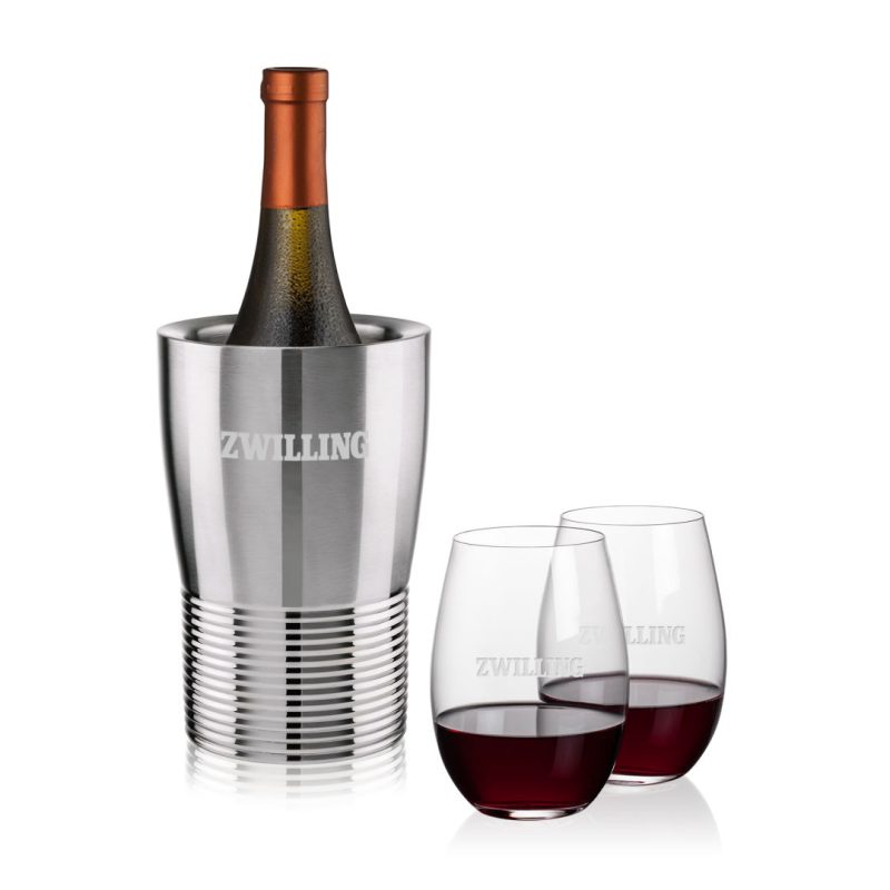 Genoa-Wine-Cooler-Laurent-Stemless-Wine-Set-SST10421-LT Genoa Wine Cooler & Laurent Stemless Wine Set