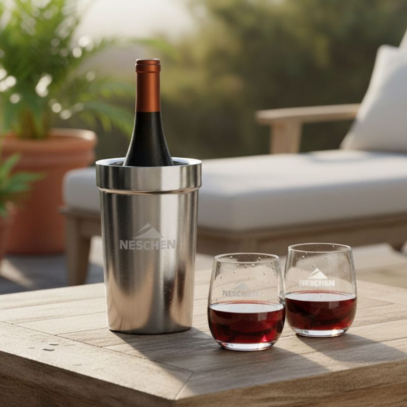 Milano Wine Cooler & Crestview Stemless Wine Set - 4