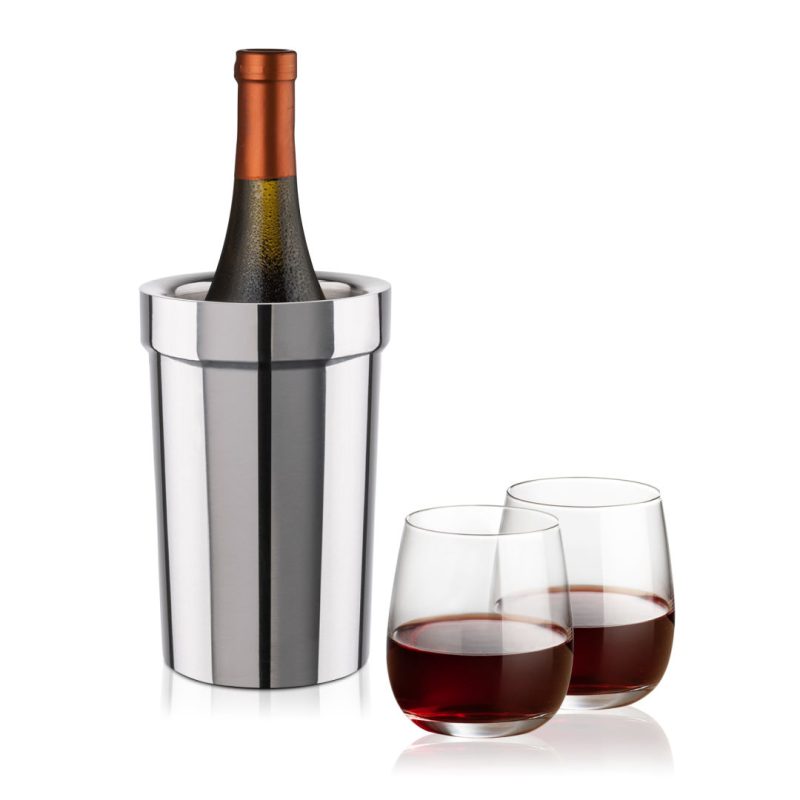 Milano Wine Cooler & Crestview Stemless Wine Set - 5