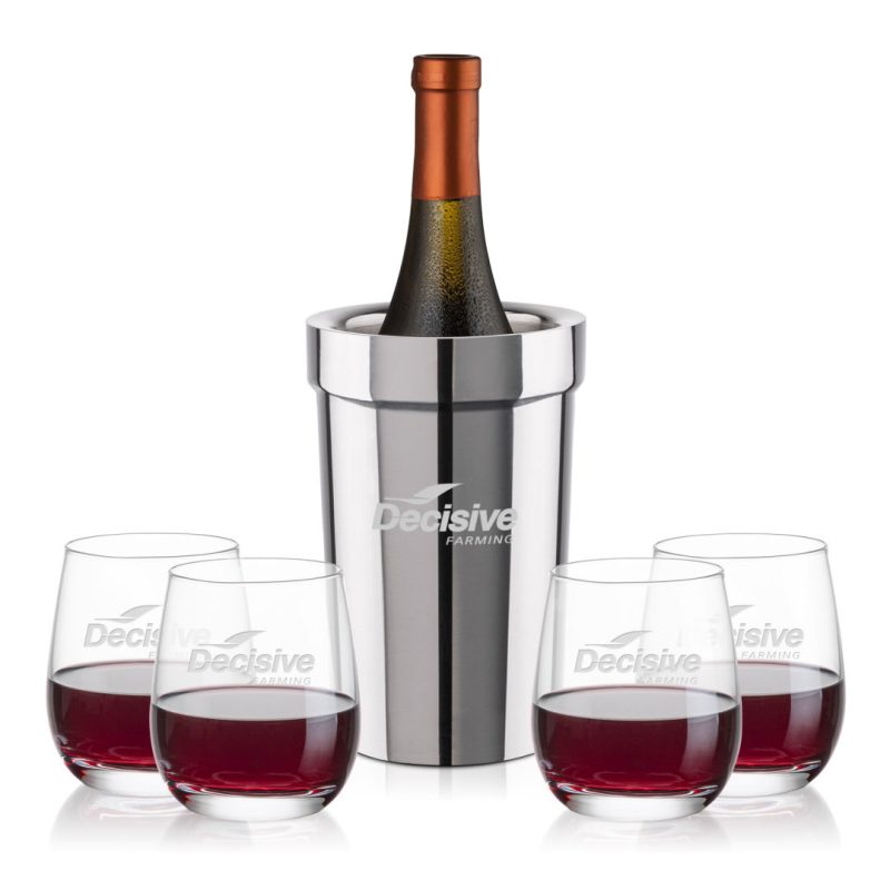 Milano Wine Cooler & Salem Stemless Wine Set - 2