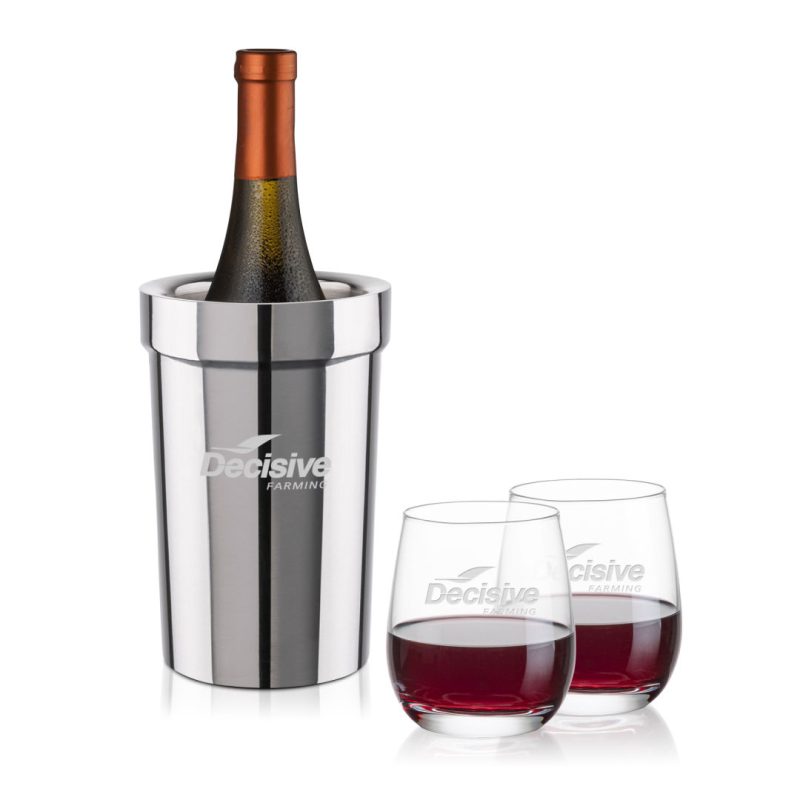 Milano Wine Cooler & Salem Stemless Wine Set