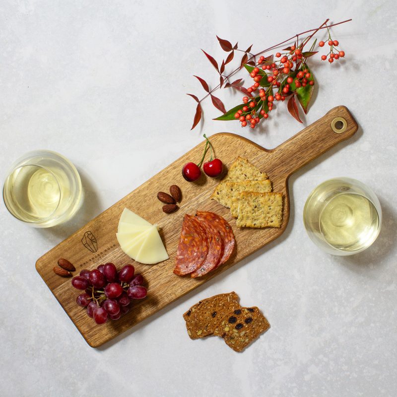Rock & Branch® Acacia Wine Bottle Cutting and Serving Board - 2