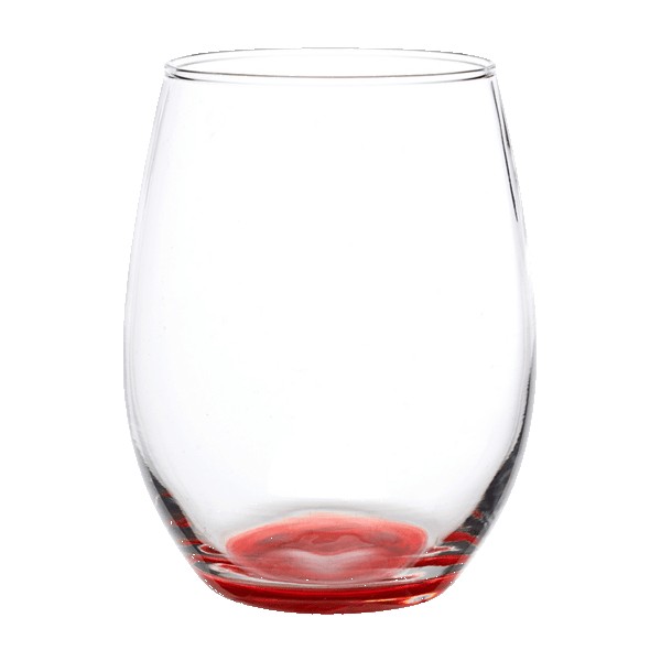 Enjoy 21 oz. ARC Stemless Wine Glass with Color Bottom - 1