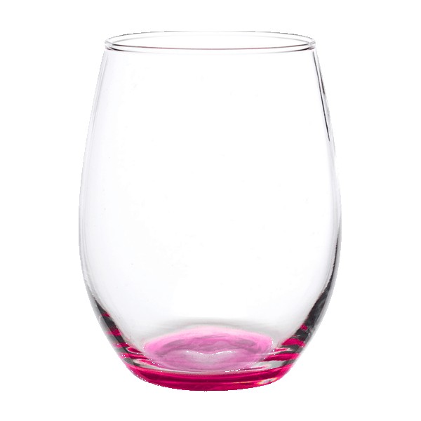 Enjoy 21 oz. ARC Stemless Wine Glass with Color Bottom - 2