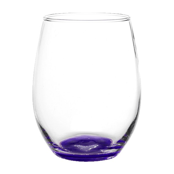 Enjoy 21 oz. ARC Stemless Wine Glass with Color Bottom - 3