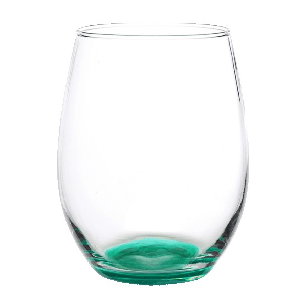 Enjoy 21 oz. ARC Stemless Wine Glass with Color Bottom - 4