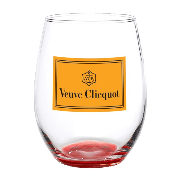 Enjoy 21 oz. ARC Stemless Wine Glass with Color Bottom - 7