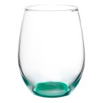 Liquid Lunch 15 oz Stemless Wine Glasses with Color Bottom - 2