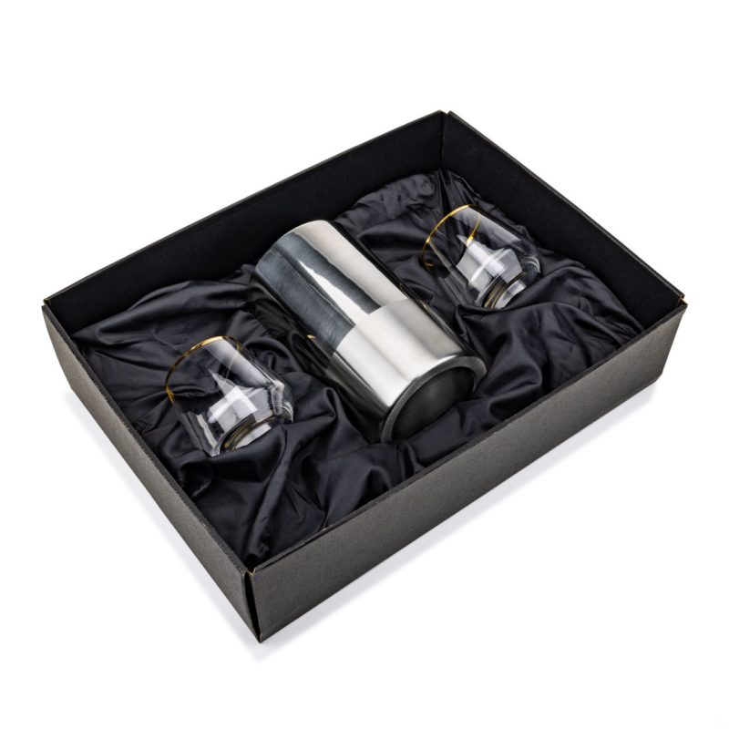 Catania Wine Cooler & Tucson Gold Rim Stemless Wine - 1