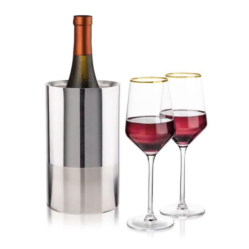 Catania Wine Cooler & Tucson Gold Rim Wine Set - 3