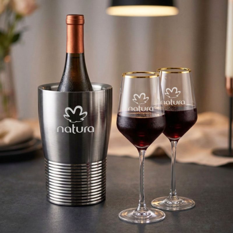 Genoa Wine Cooler & Tucson Gold Rim Wine Set - 2