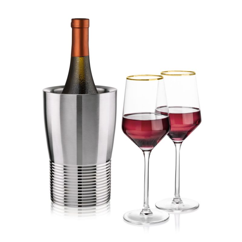 Genoa Wine Cooler & Tucson Gold Rim Wine Set - 3