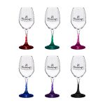 Chilled 10 oz Rioja White Wine Glasses with Color Bottom