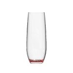 Jubilee 9oz Stemless Champagne Flute Glass with Color Bottom - 1