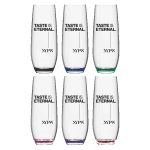 Jubilee 9oz Stemless Champagne Flute Glass with Color Bottom