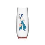 Jubilee 9oz Stemless Champagne Flute Glass with Color Bottom - 7