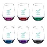Perfected 12 oz Silicia Stemless Wine with Color Bottom