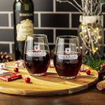 2 Piece Etched Stemless Wine Glass Set - 2