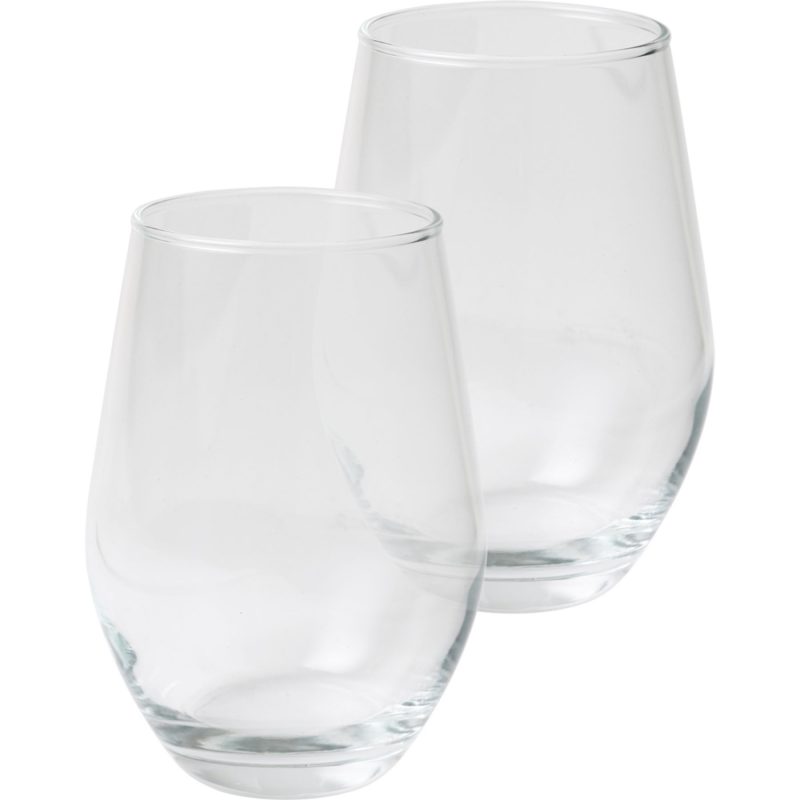 2 Piece Etched Stemless Wine Glass Set - 5