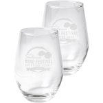 4 Piece Etched Stemless Wine Glass - 1