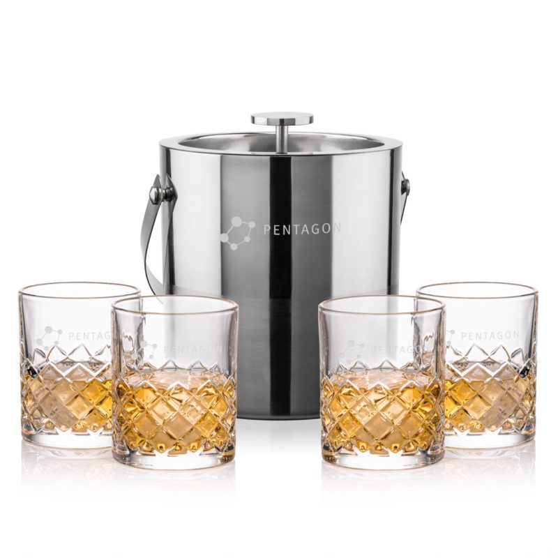 Catania Ice Bucket & Longford On-the-Rocks Set - 2