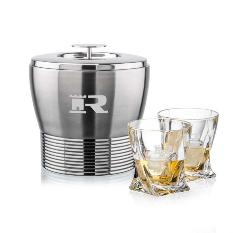 Genoa-Ice-Bucket-Oasis-On-the-Rocks-Set-SST1043-OS Genoa Ice Bucket & Oasis On-the-Rocks Set