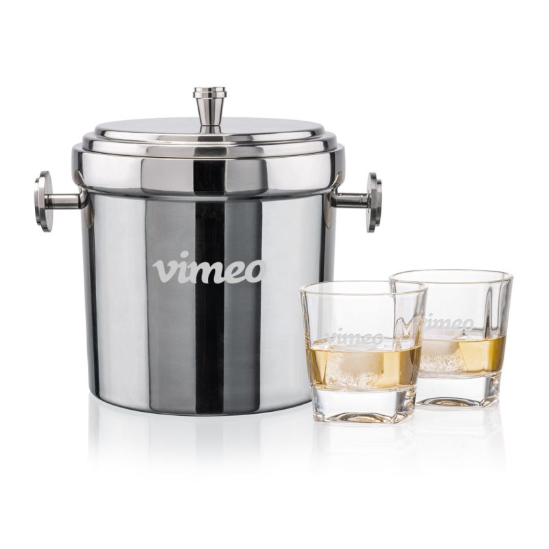 Milano-Ice-Bucket-Kansas-On-the-Rocks-Set-SST1033-KS Milano Ice Bucket & Kansas On-the-Rocks Set
