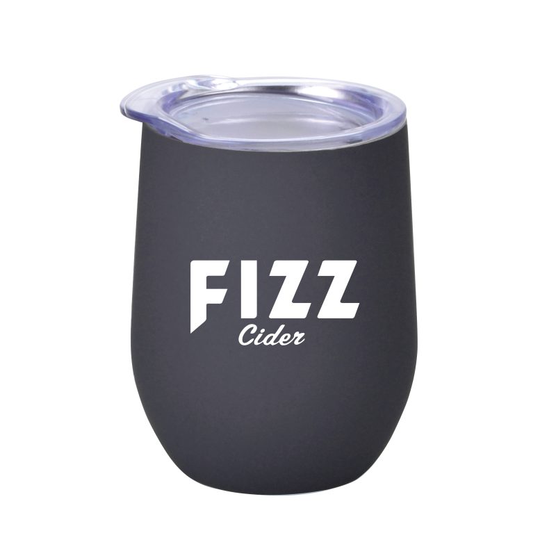 12 Oz. Rubberized Finish Stainless Steel Stemless Wine Glass - 1