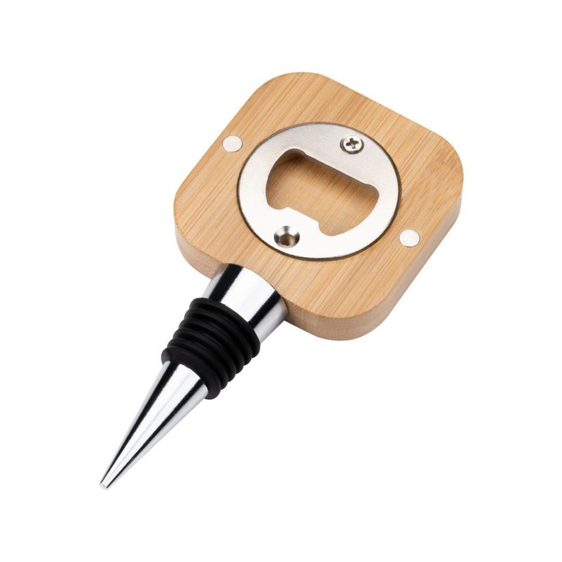 Kirtle Bamboo Bottle Stopper w/Bottle Opener - 2