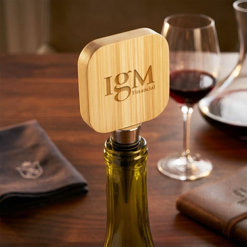 Kirtle Bamboo Bottle Stopper w/Bottle Opener - 4