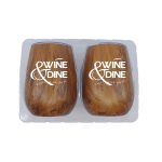 Retro Lunchbox + Double 10 Oz. Stemless Wood Tone Wine Glass In Vacuum Insert - 1