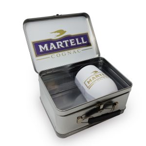 Retro Lunchbox + Single 12 Oz. Rubberized Finish Stemless Wine Glass In Vacuum Insert