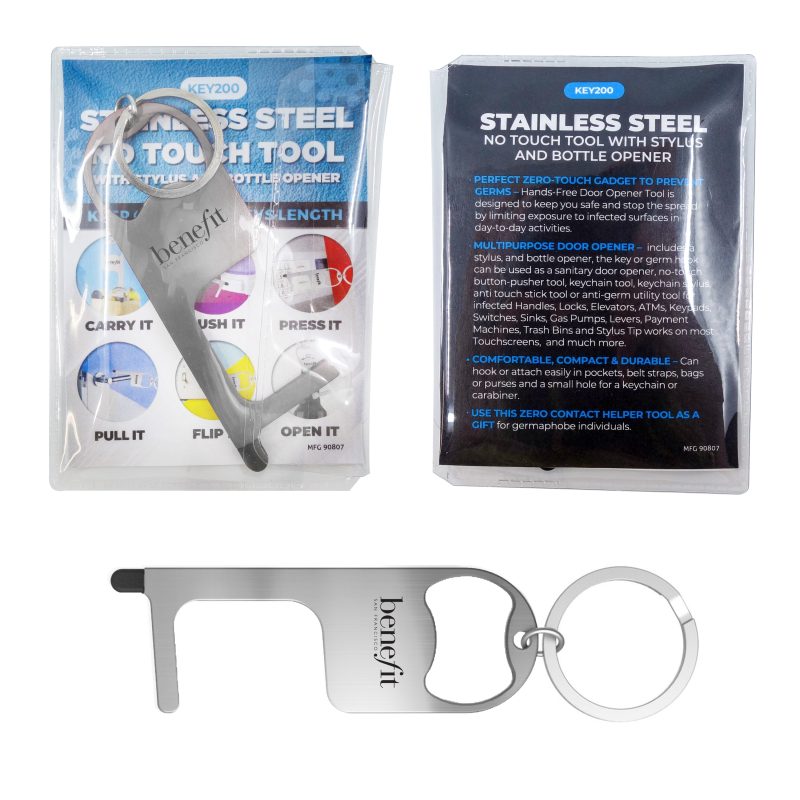 Stainless Steel NO Touch Tool with Stylus and Bottle Opener - 6
