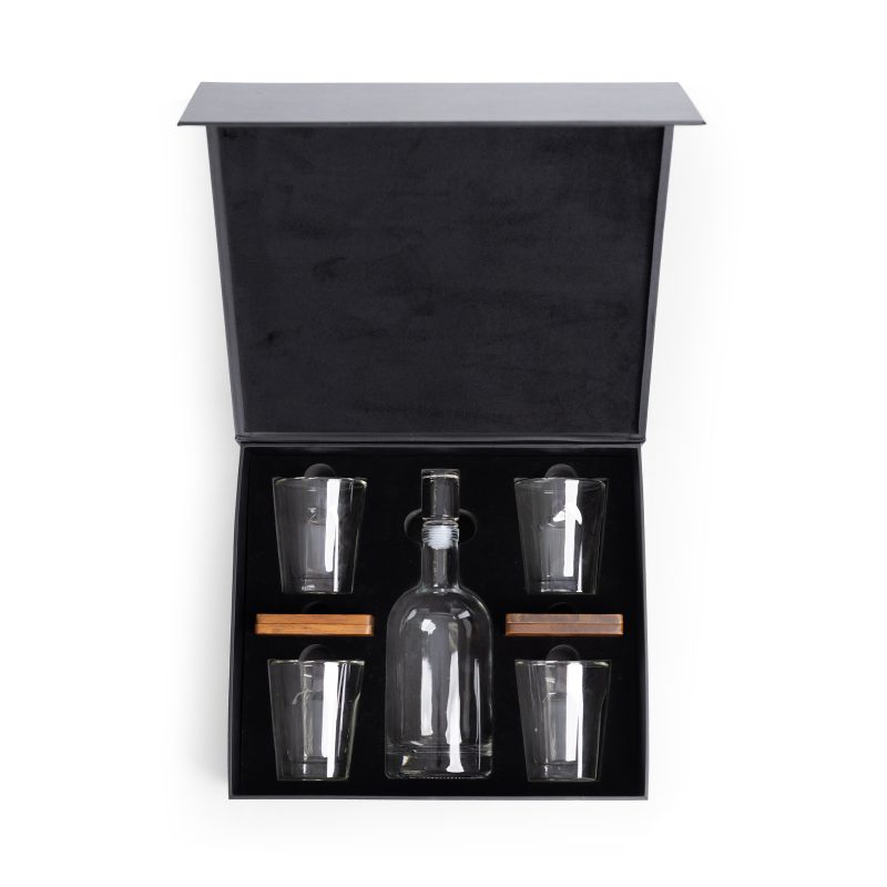 Ambassador Whiskey Box with Decanter and 4 Lowball Glasses - 1