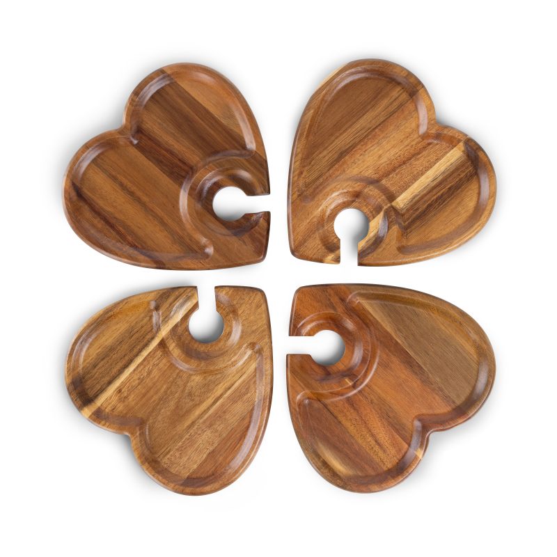 Heart Shaped Wine Appetizer Plates - 1