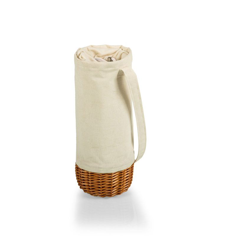 Malbec Insulated Canvas & Willow Wine Bottle Basket - 1