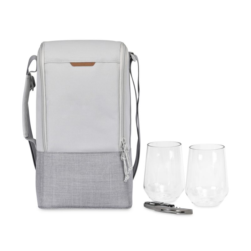 Parkview Recycled rPET Insulated Wine-to-Go Carry Tote - Greystone - 1